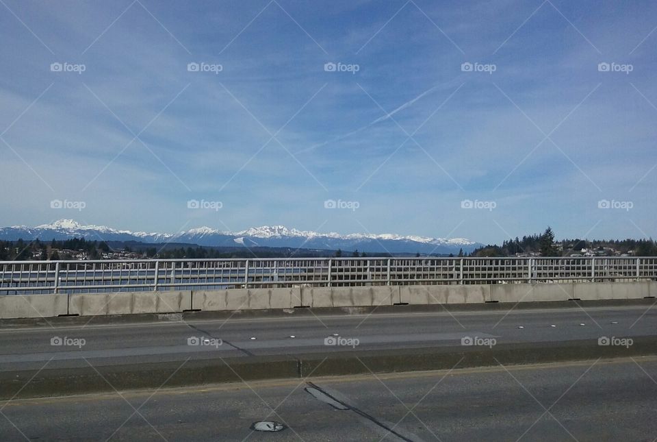 View of the mountains from within the city as I crossed the bridge to school this morning. So majestic.