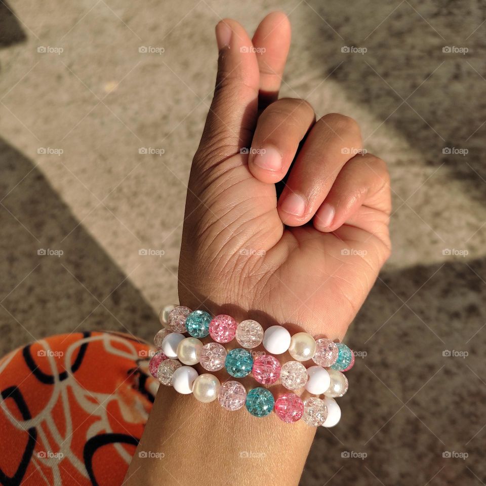 beads turned into a  beautiful bracelet