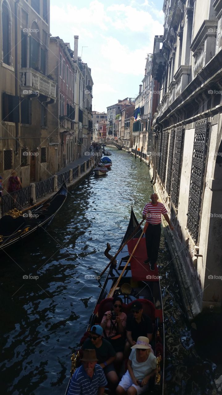 Canal, Gondola, People, Street, City