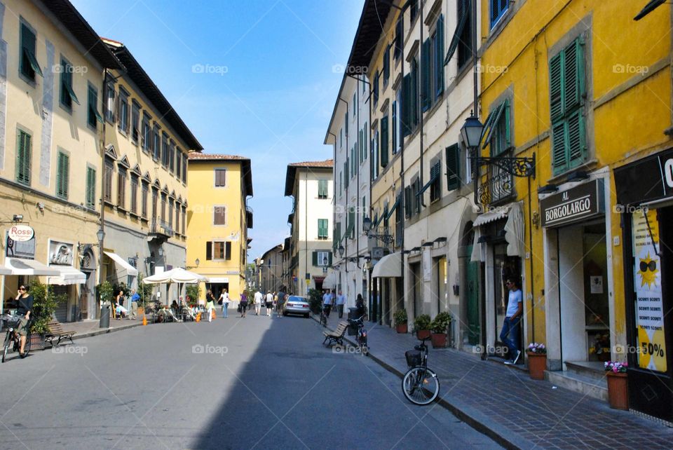 yellow building. Italy