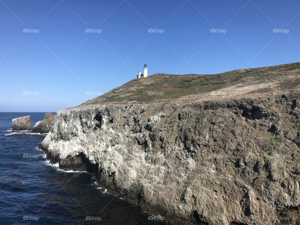 Lighthouse on remote island 