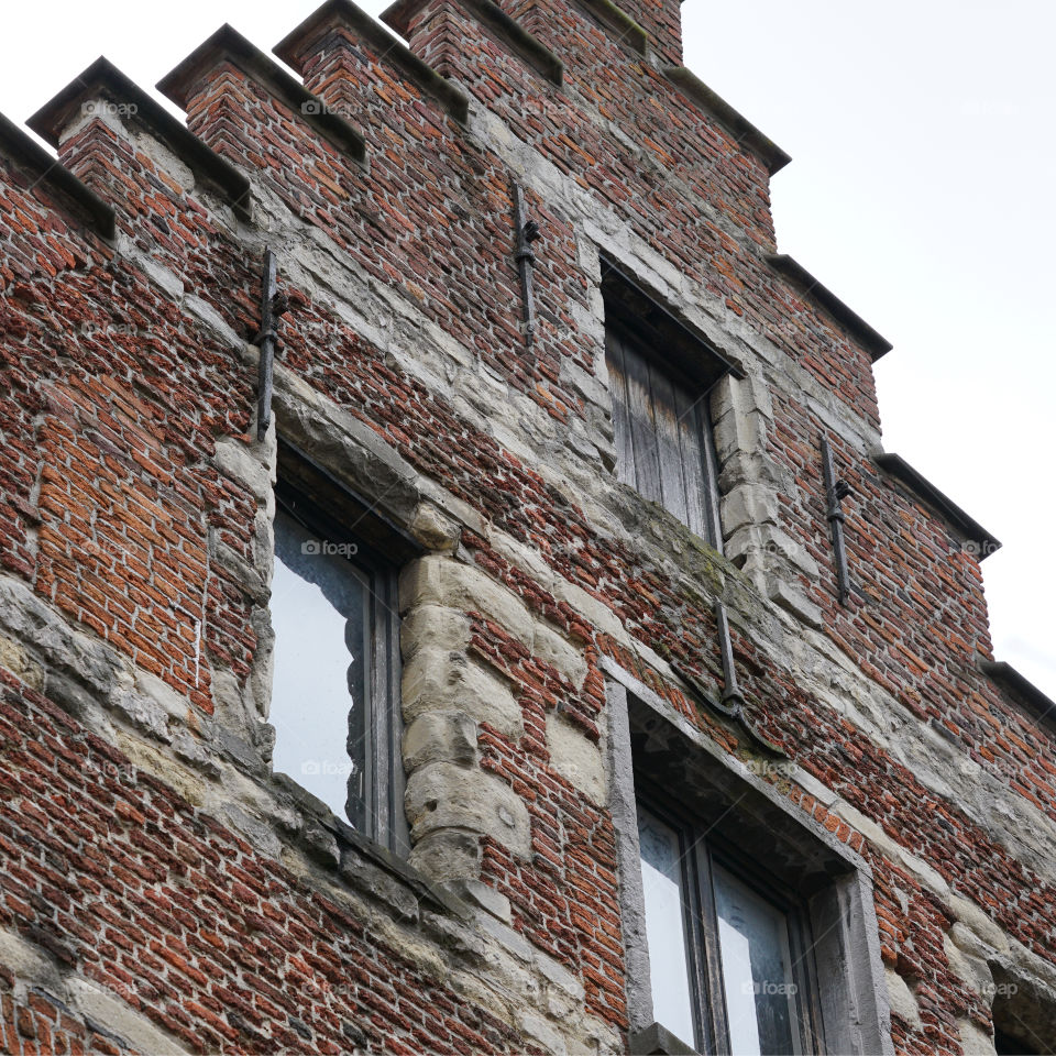 Facade of an old house in Antwerp, Belgium.