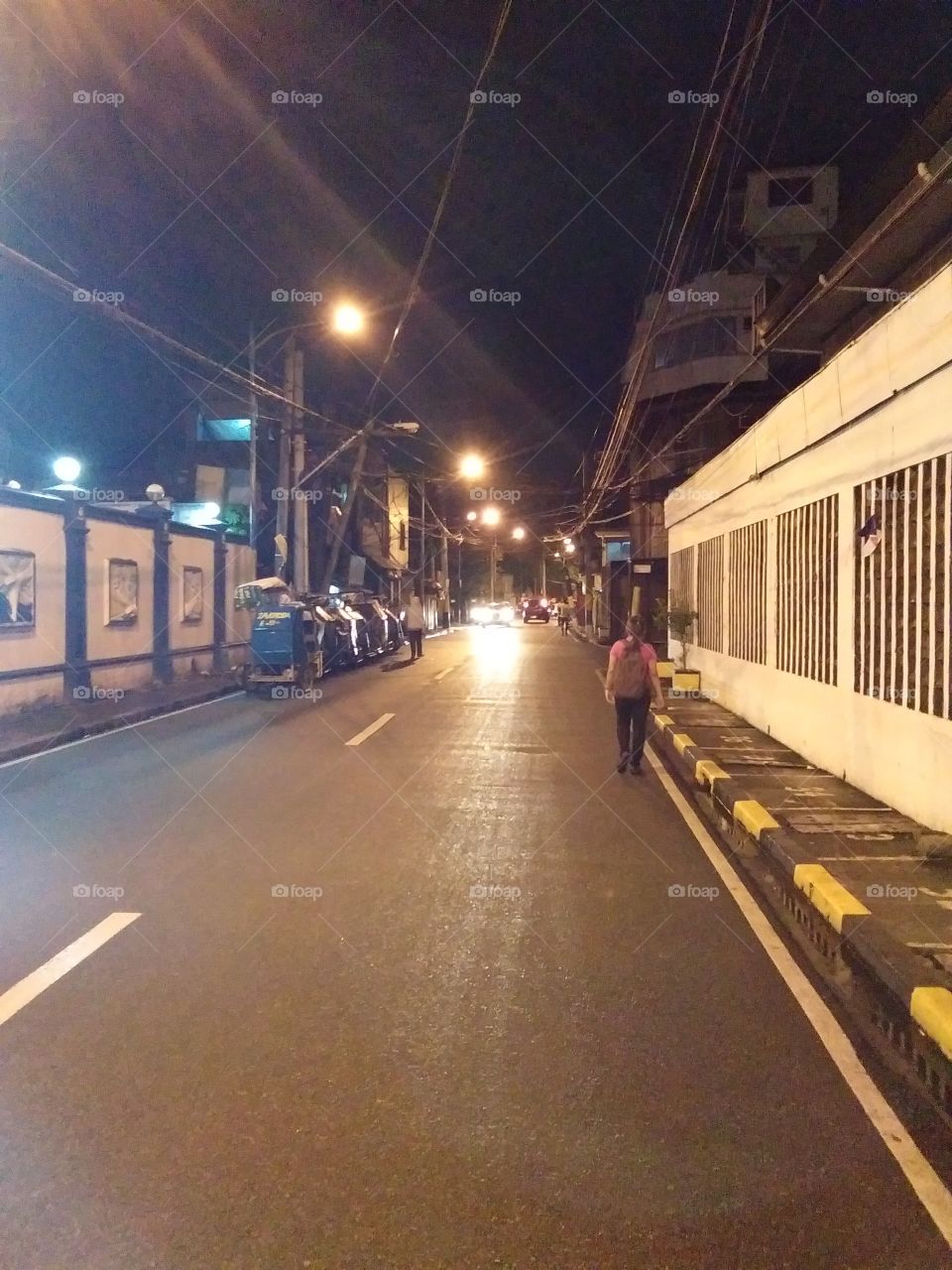 mandaluyong city. Philippines. aglipay St. at night it was raining