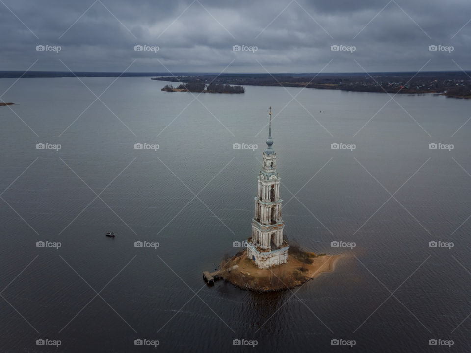 Kalyazin flooding belltower. Tver region, Russia