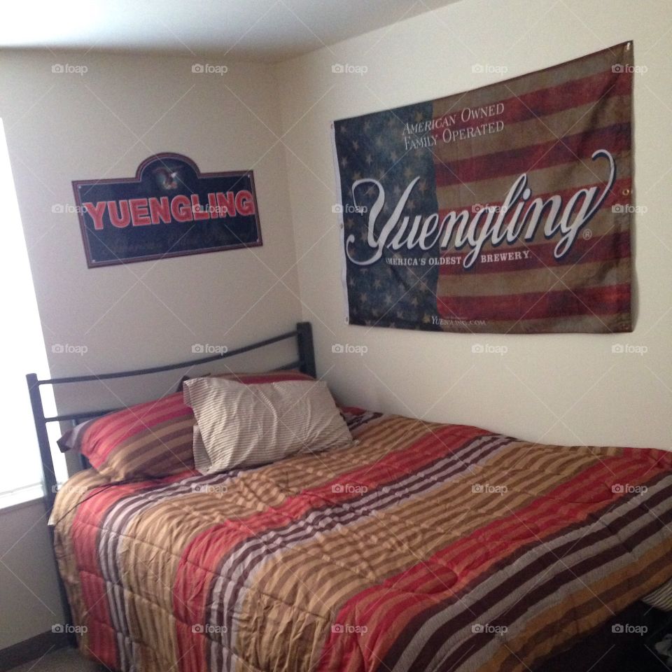 What’s a college bedroom without a little beer signage?! Yuengling Lager straight from Pottsville, PA.