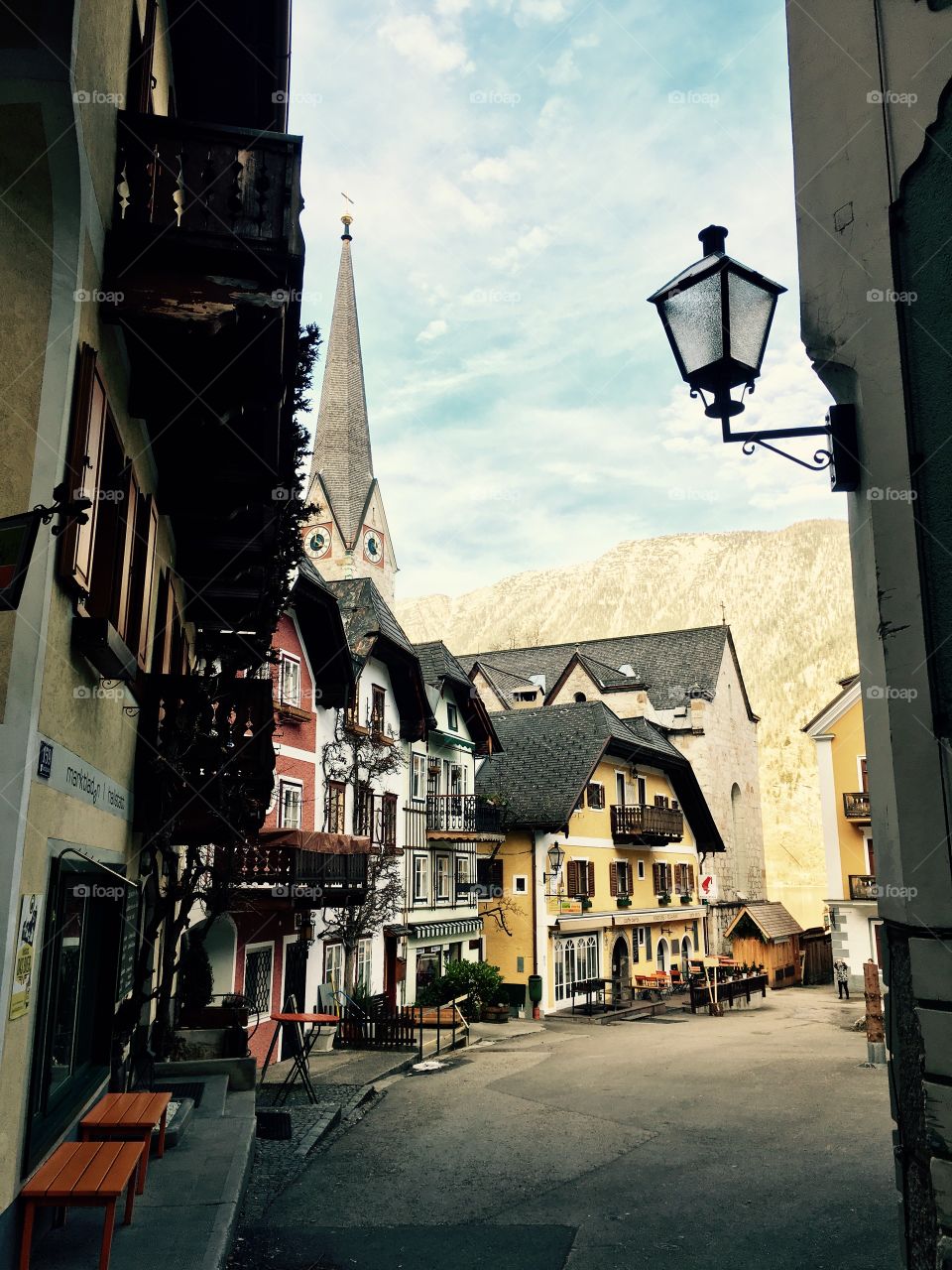 Street of Hallstatt of Austria 