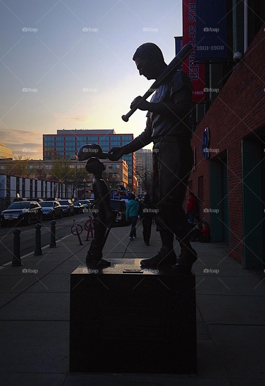 Fenway Park, Boston. Statue of Ted Williams outside of Fenway
