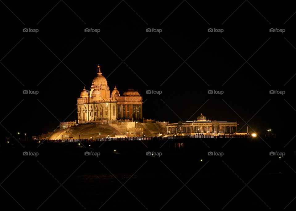 Vivekananda memorial rock - Night Effect 