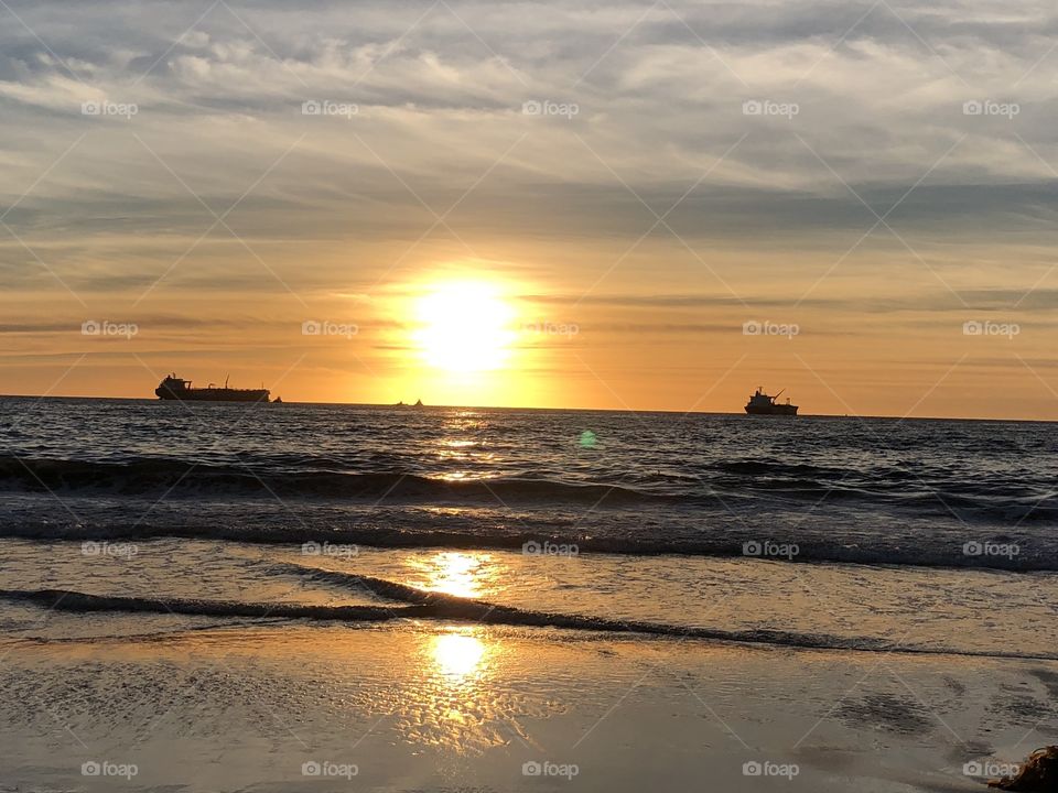 Sunset over the Pacific Dockweiler State Beach