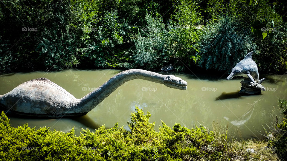 dinosaurs  in the water