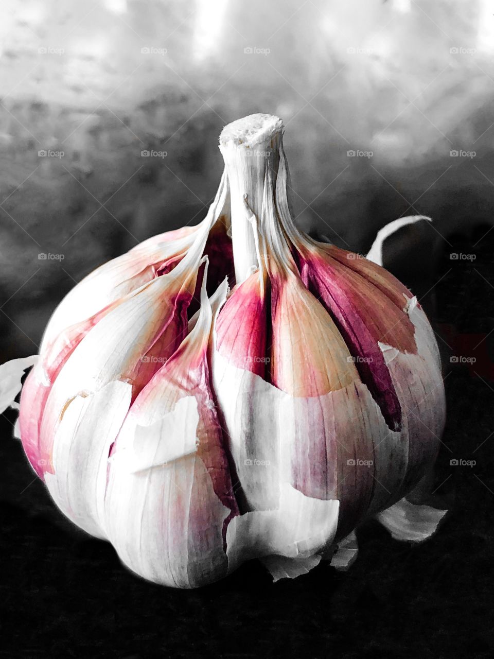 A garlic bulb with its cloves Waiting To Be peeled