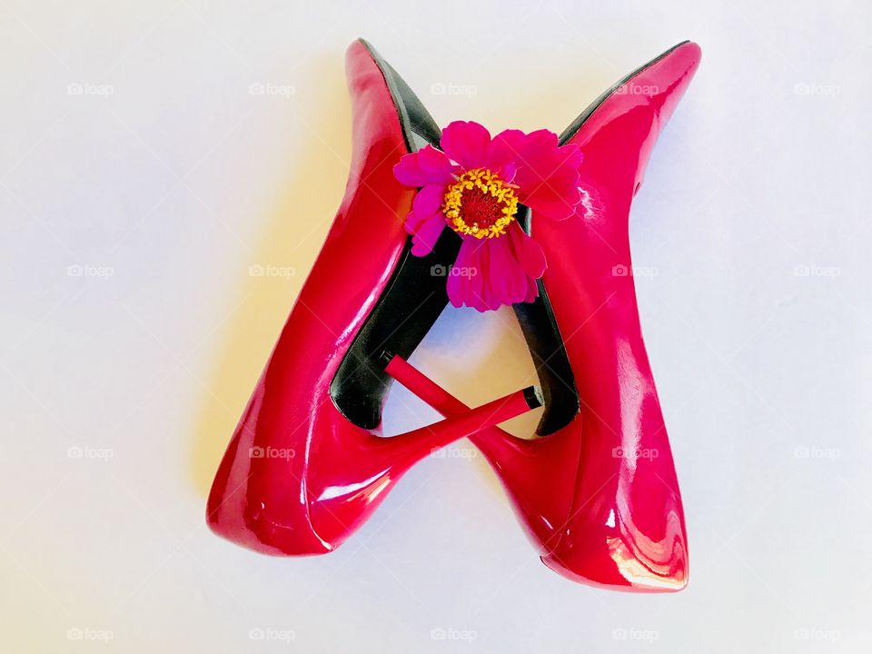 My Pink Shoes with a flower
