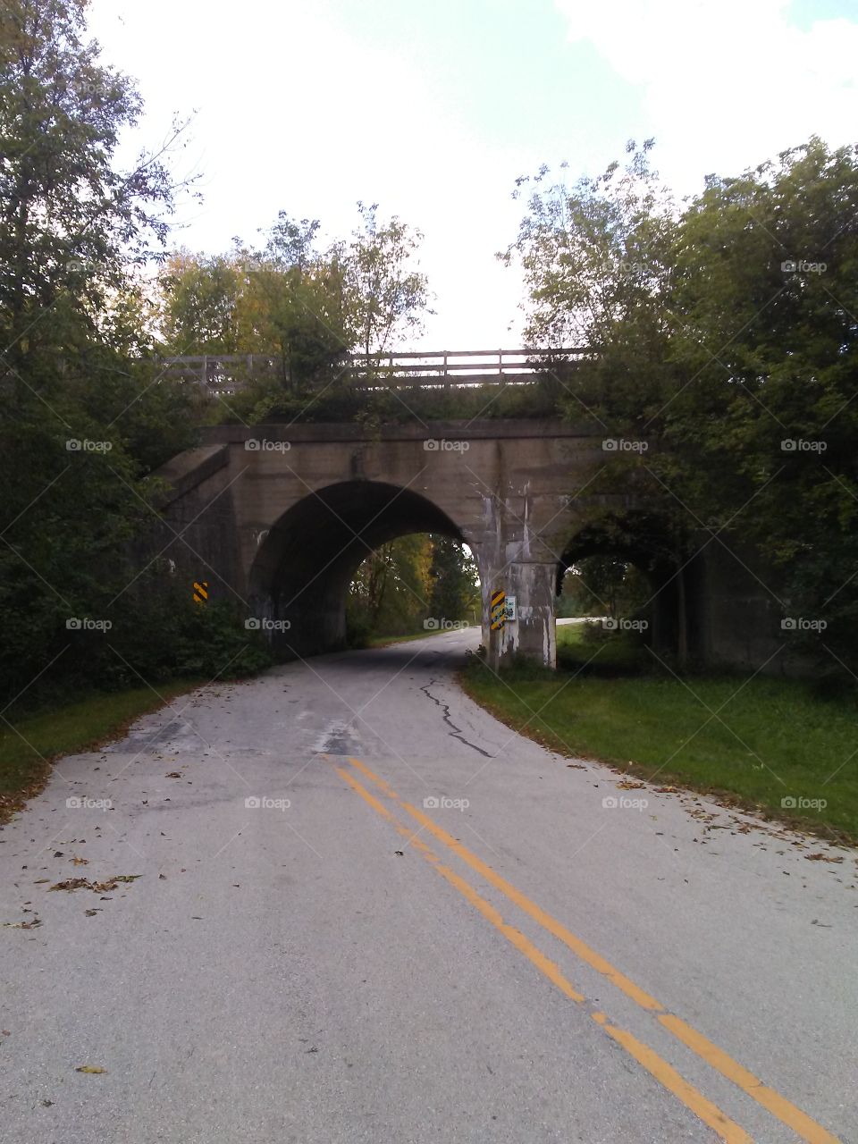 One lane bridge with the Devil's River Recreational Trail going over near the village of Francis Creek, Wisconsin.