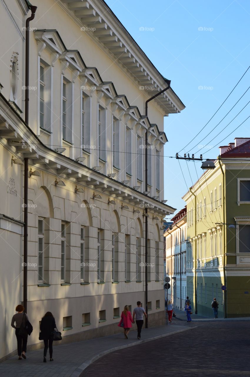 Street of Vilnius on sunny day