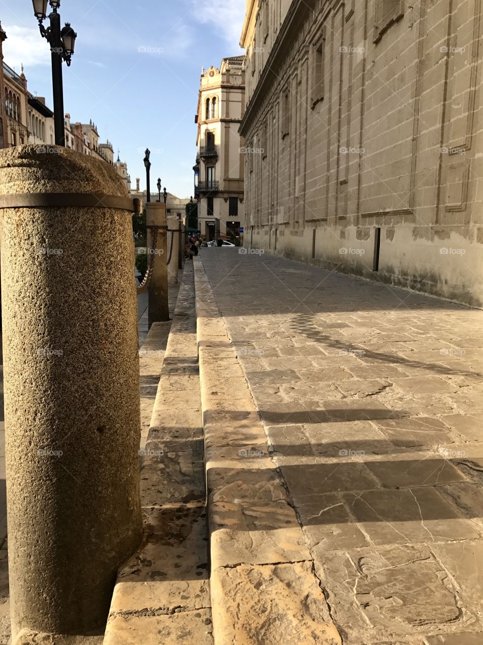 This urban path on the square near the Cathedral in Seville Spain, echos the tales of feet that have past this way for many a century...🌴