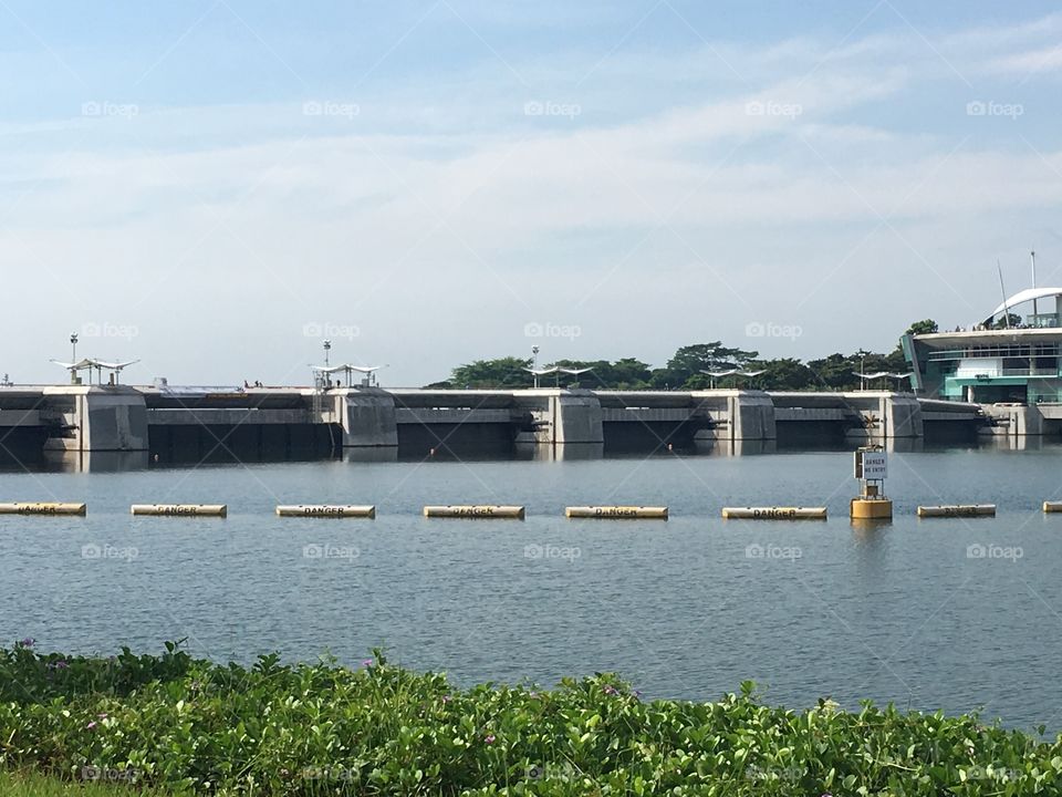 Marina Barrage, Singapore. Smart dams for water collection.