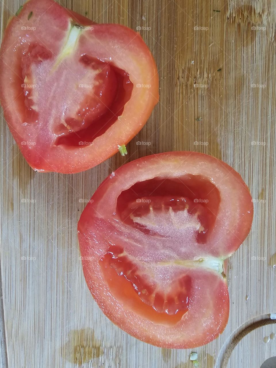 Delicious, juicy heart-shaped tomato