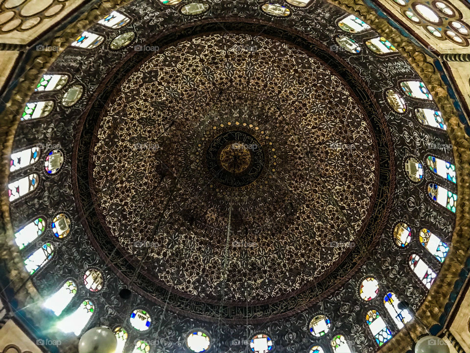The Great Ancient Islamic Architecture, A dome in a mosque in cairo, Egypt.