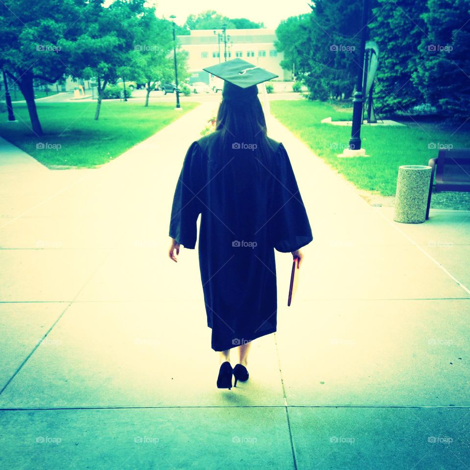 Graduation. Walking off campus and into the real world