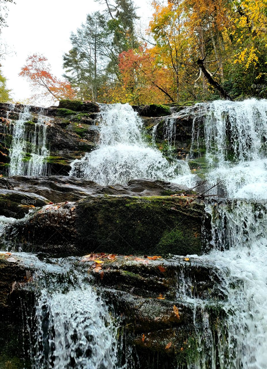 Waterfall and rocks