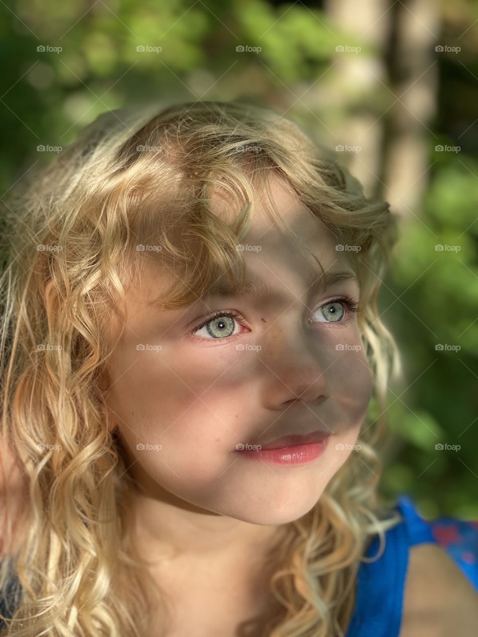 Exploring the woods on sunny summer day 