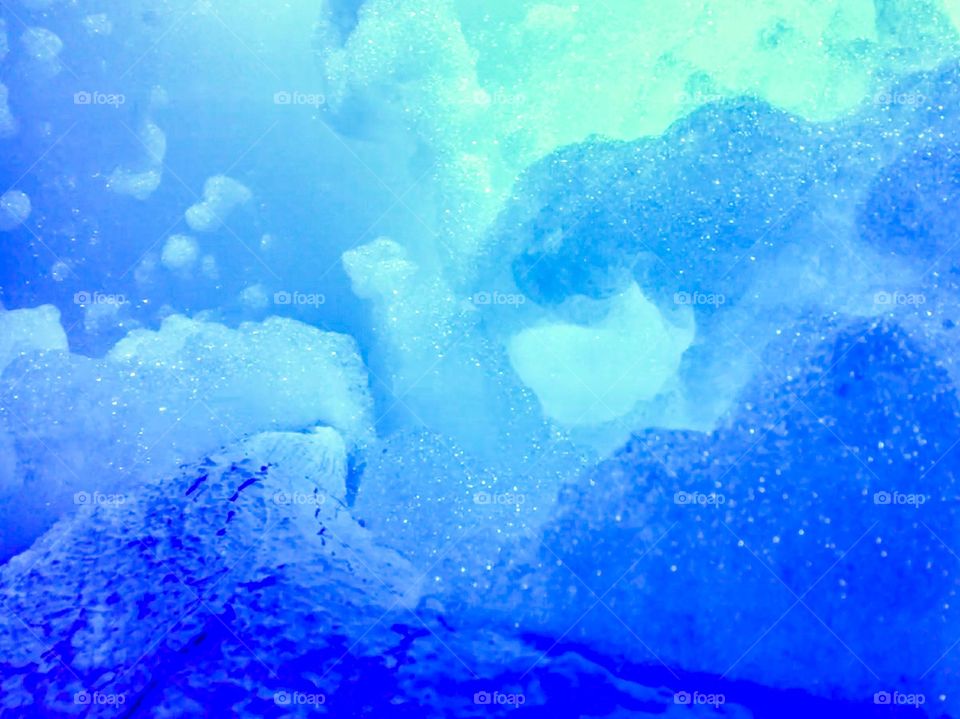 
It looks like ice but it's soap foam.