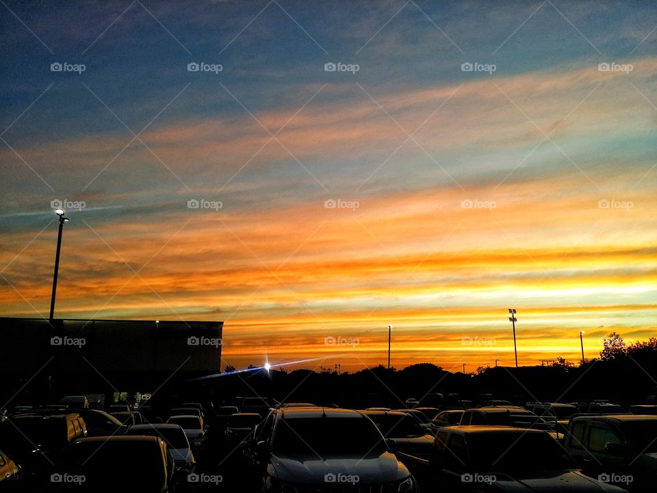 Beautiful sky and clouds in evening. Colorful nature.