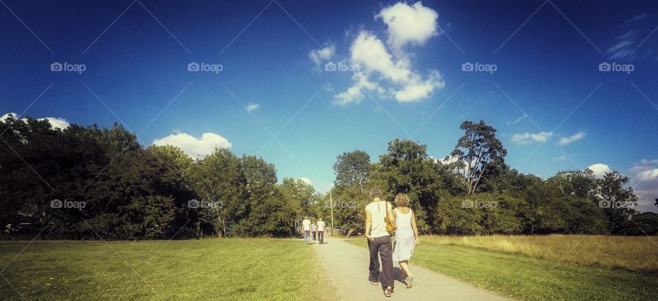 Couples. Walking