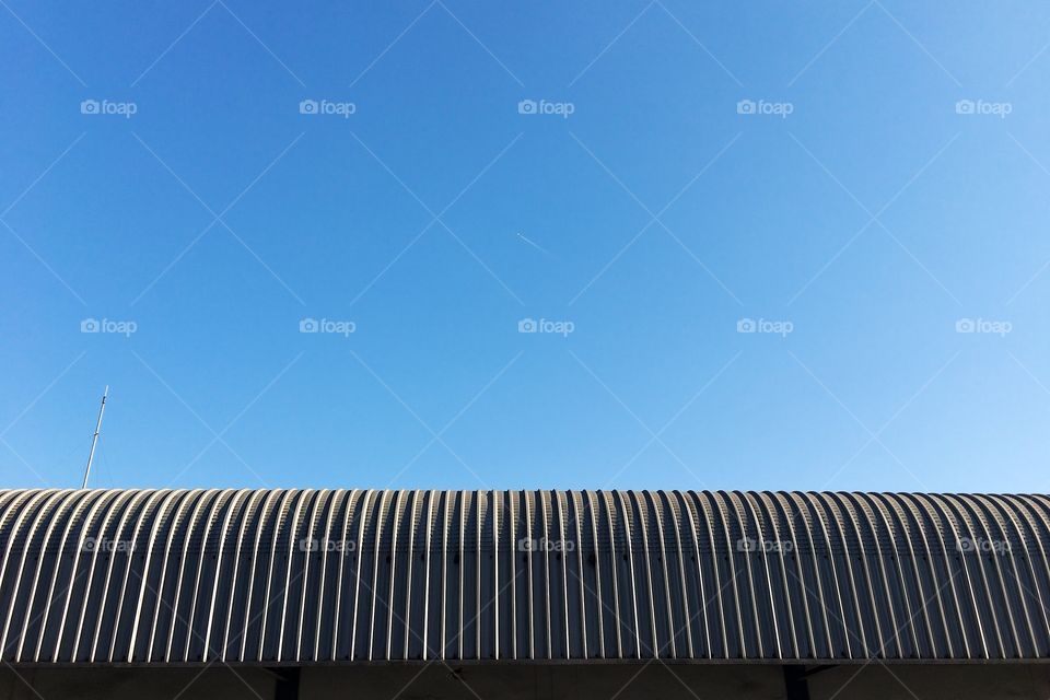 House roof with clear sky background