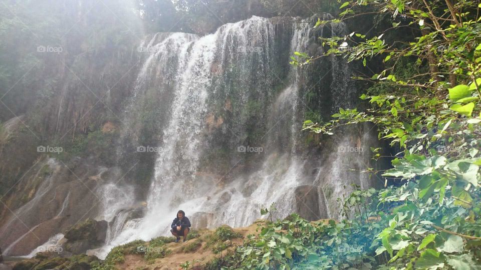 Waterfall#nature#human