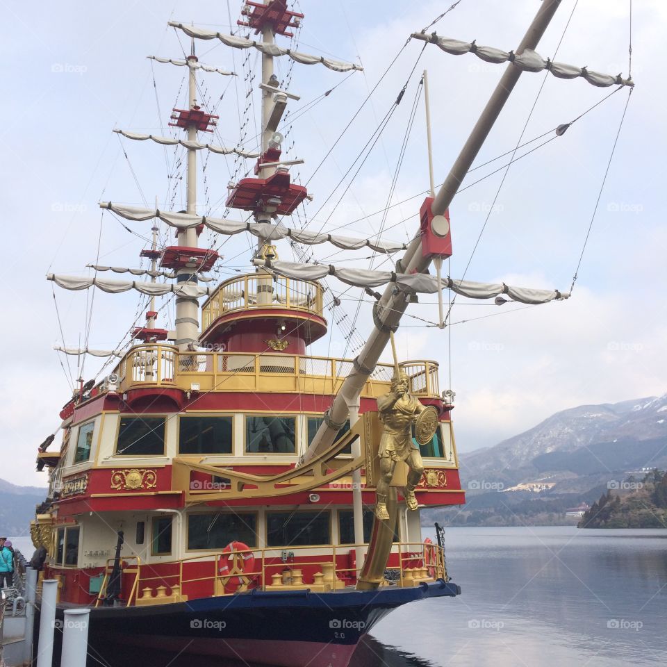 Pirate ship on lake Ashi 