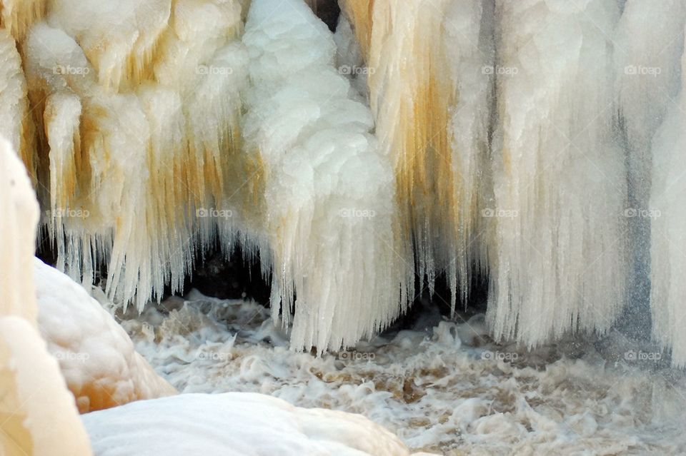 Ice formation of waterfall