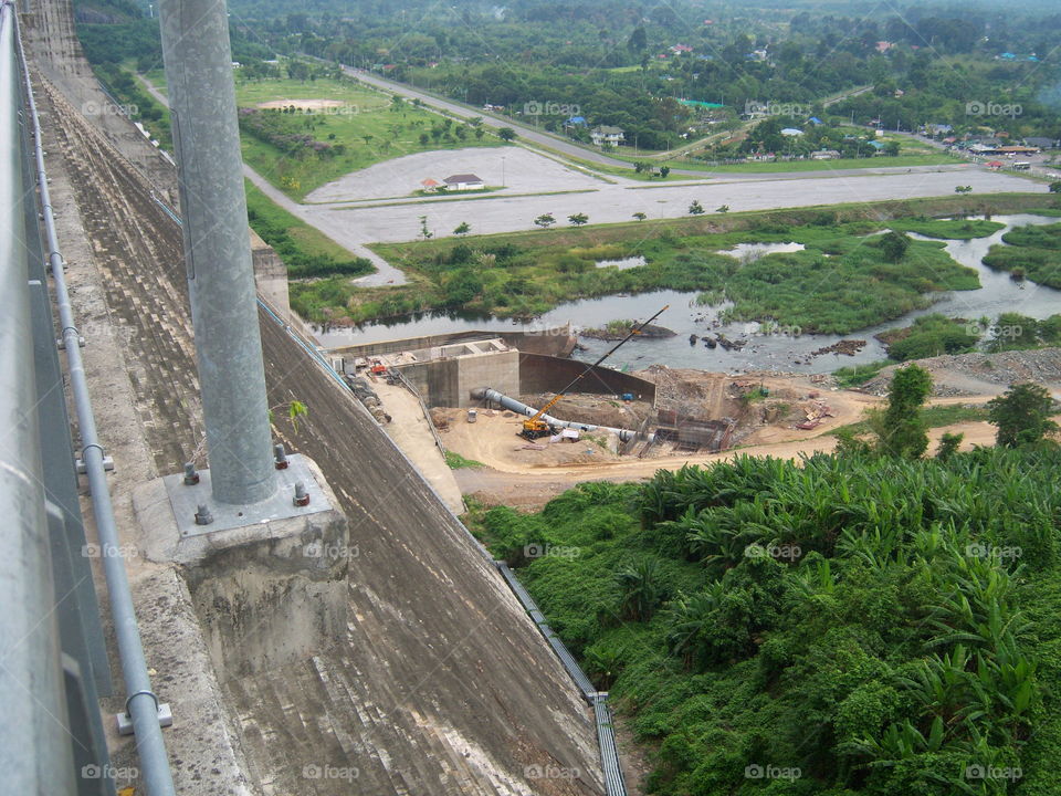 top view dam
