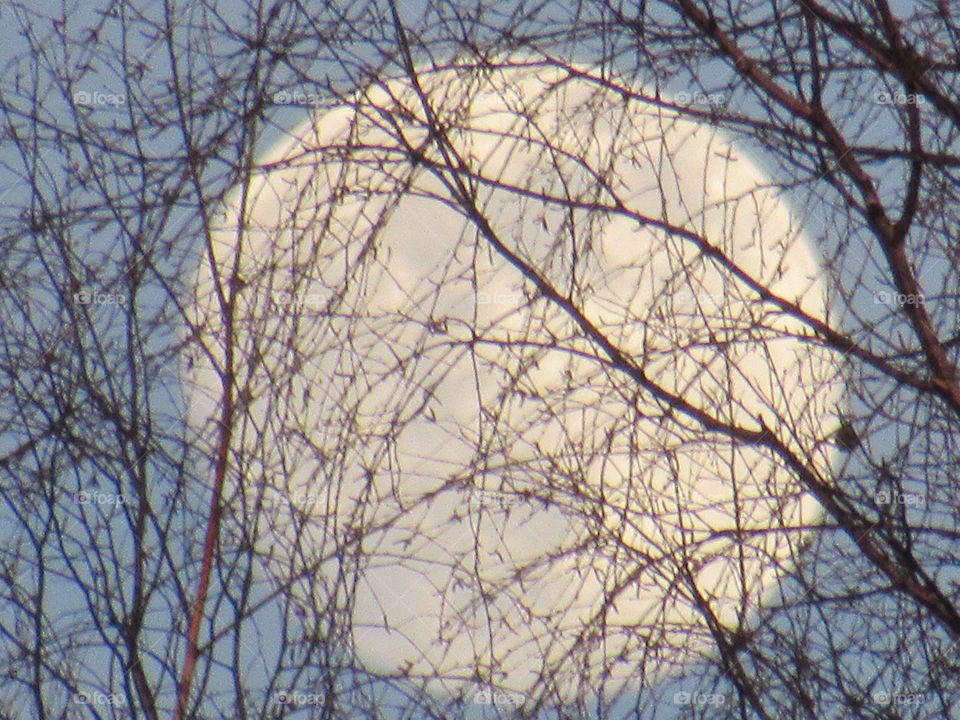 full moon in the Urals in Russia