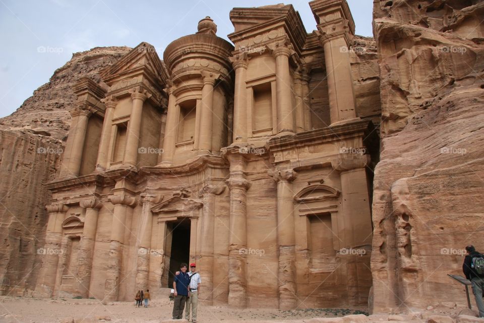 Petra, Jordan - deep into the site climbing the canyon and the temple complex on top 