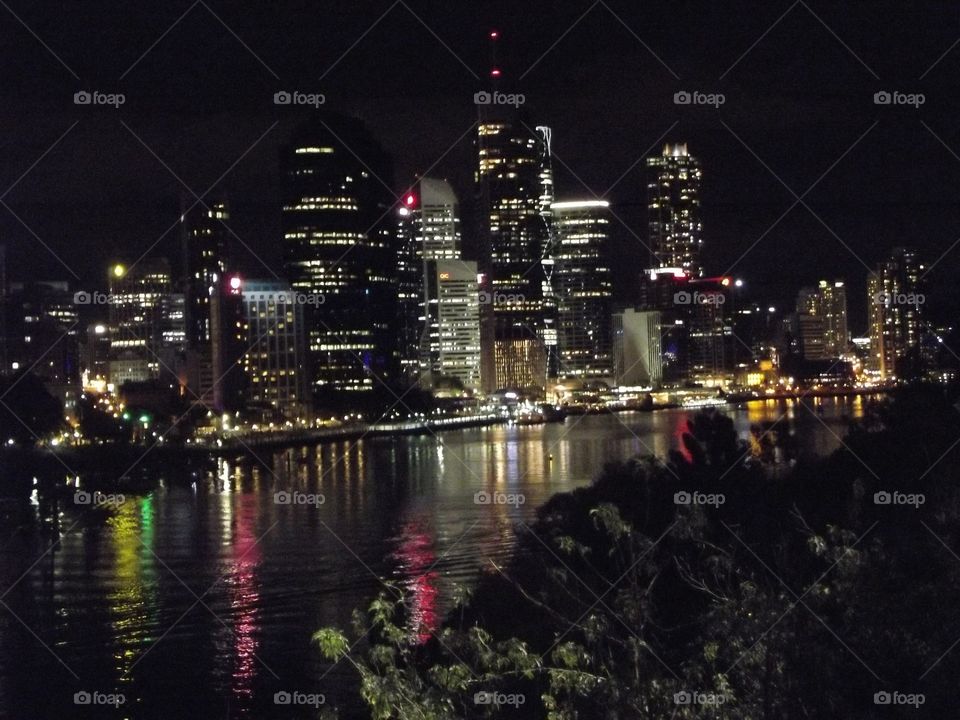 Brisbane river at night