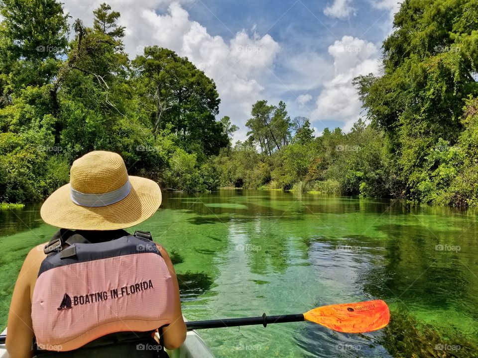 Kayaking down the river