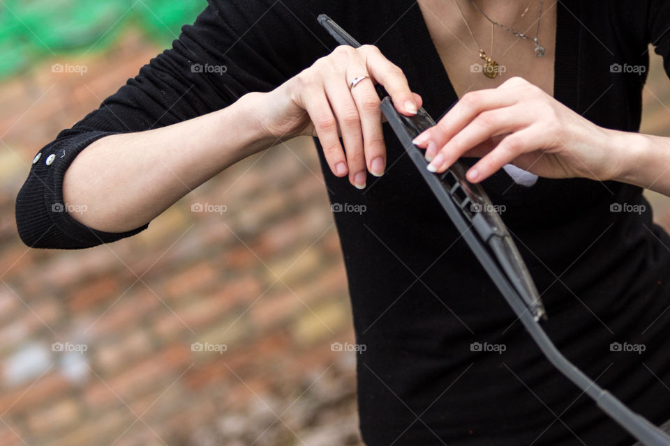 Close-up of woman hand