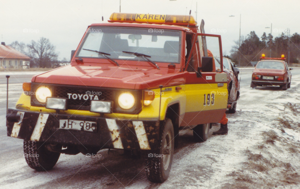 snow winter toyota saab by MagnusPm