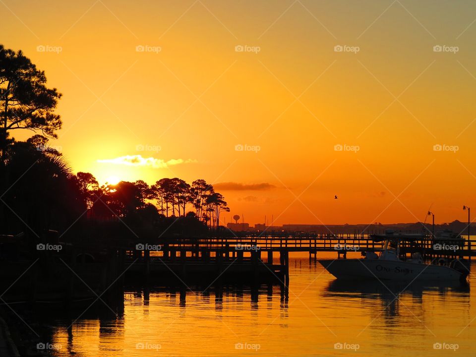 Silhouette of dramatic sky at sunset