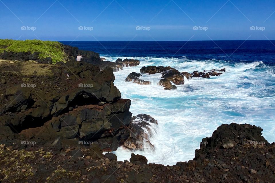 Taking photos on the sea cliffs