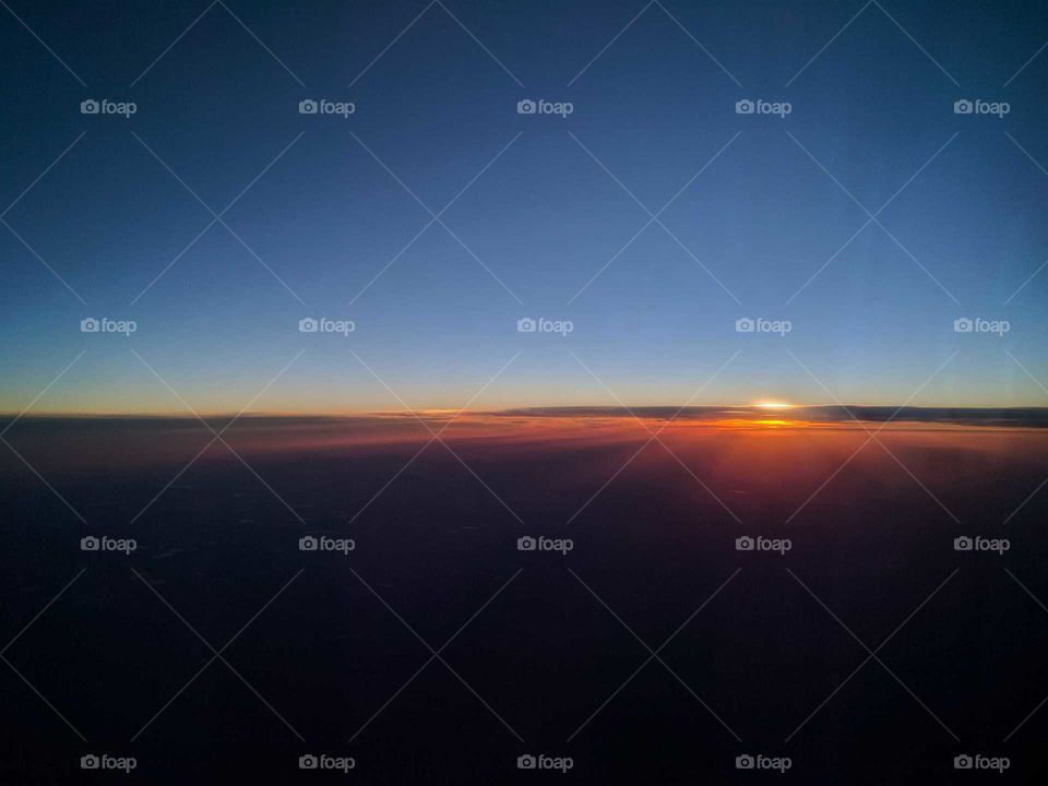 Sunset as seen from a plane