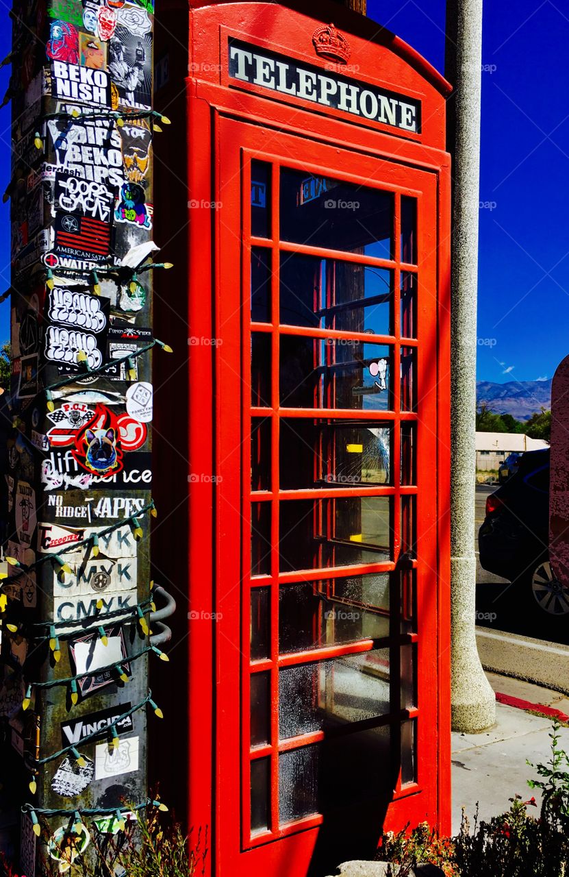 Red Telephone Booth at Erick Schat's Bakery, est. 1903; Bishop, CA