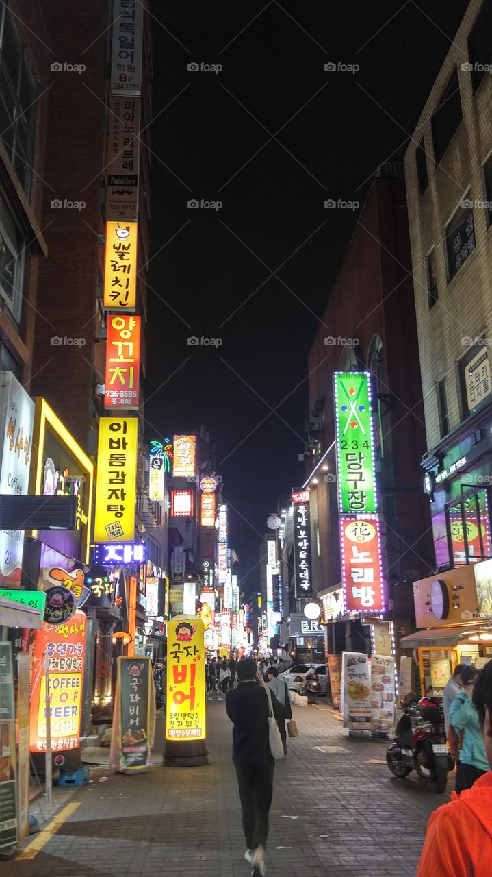 Neon lights of Seoul, Korea
