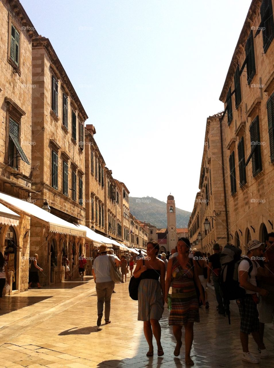 Shopping at an old town