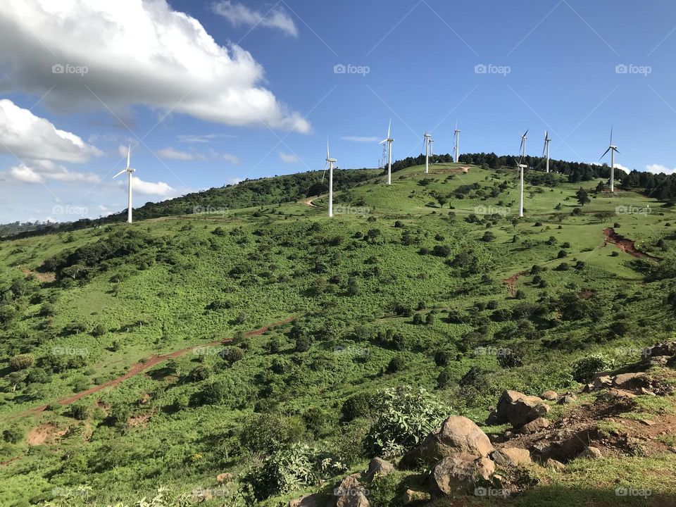 Wind Turbine Windmill environmental conservation Wind power turbine renewable energy power ngong hills Kenya 