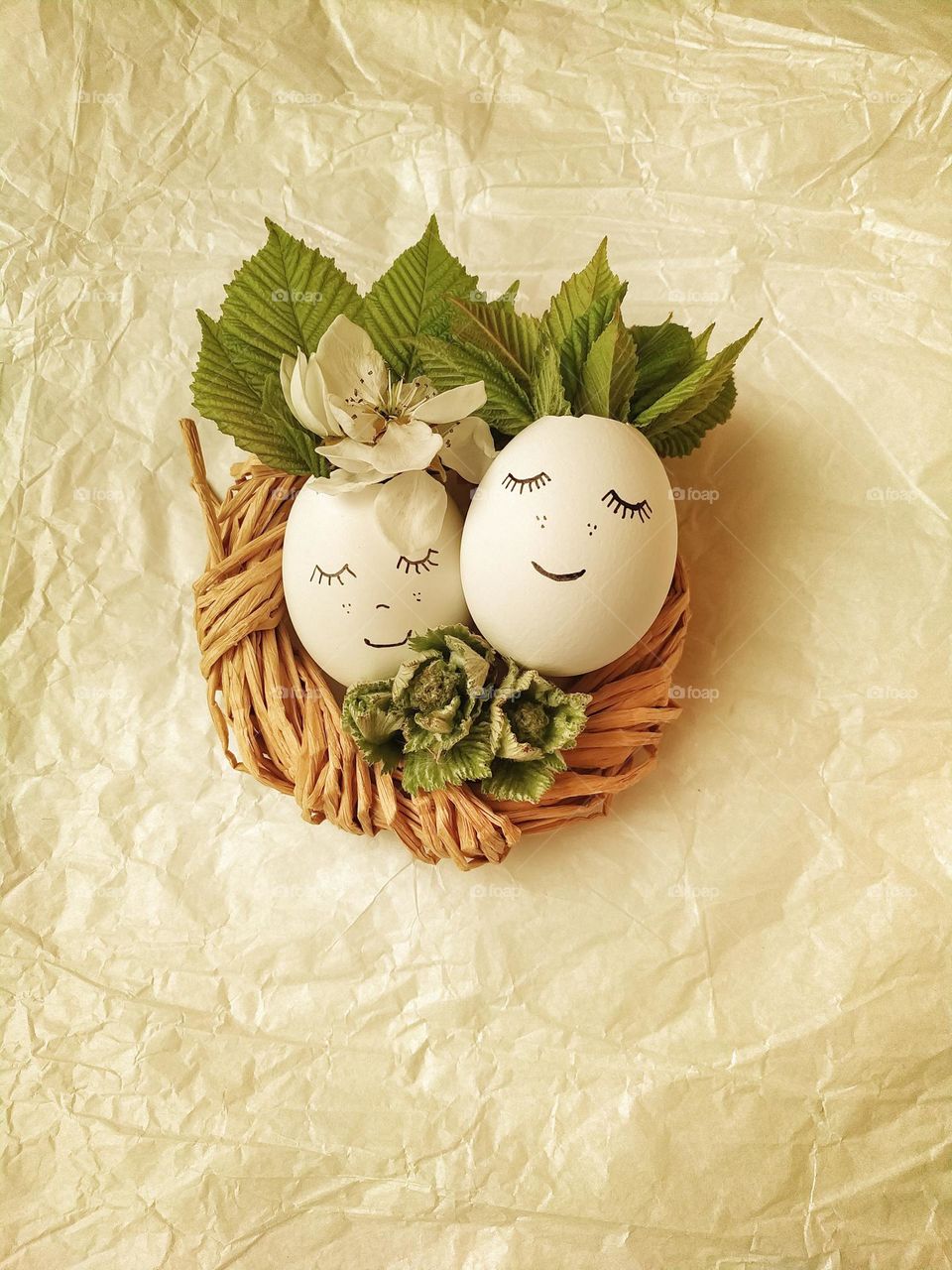 Easter eggs, creative composition