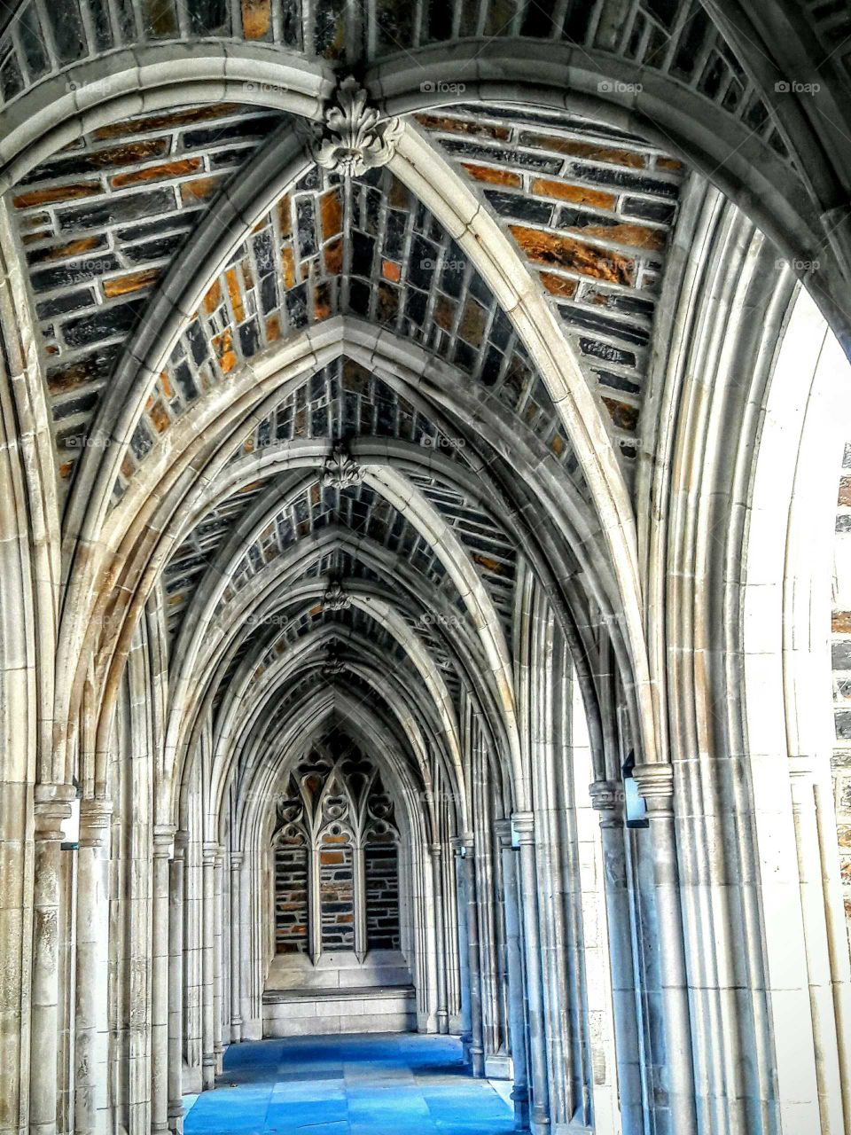 Empty corridor of ancient building