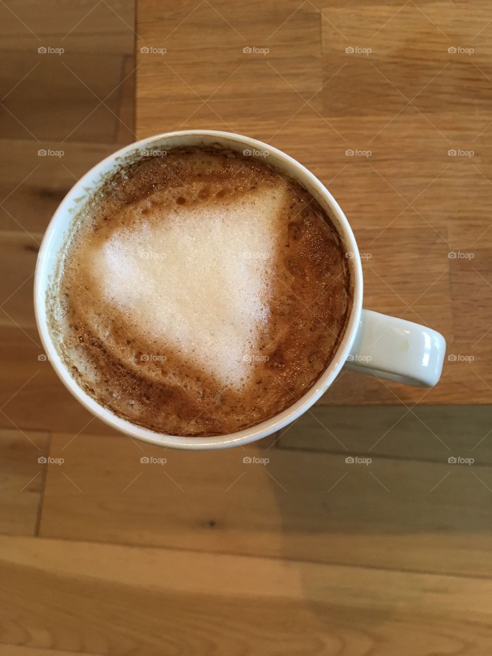 Triangle formed on my coffee 