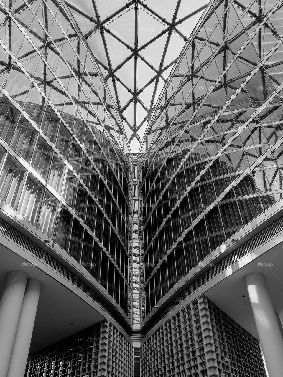 modern Building With glass and iron